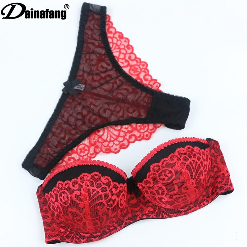 Wholesale VS New Sexy Bras Sets Push Up Lace V ABC Cup Pink White Female Lingerie Underwear For Girls