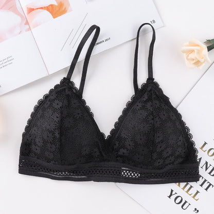 Women Lace Padded Bras Beauty Back Wrapped Chest Comfortable Wire Free Bras Lingerie